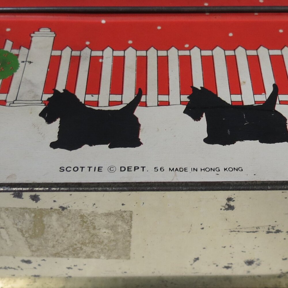 Scottish Terrier Vintage Dept 56 Scottie Dog Tin Lynda Sylvester Holiday - Picture 4 of 5